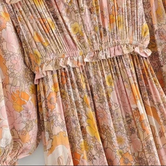 Amethyst Maxi Gown DRESS Floral Boho Blush NEW - Picture 7 of 8